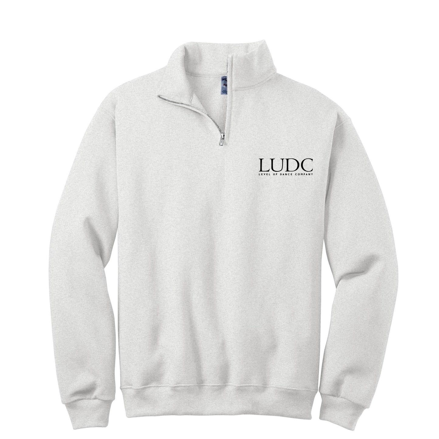 LUDC 1/4 Zip Cadet Collar Sweatshirt with -Embroidered- LUDC Text Logo