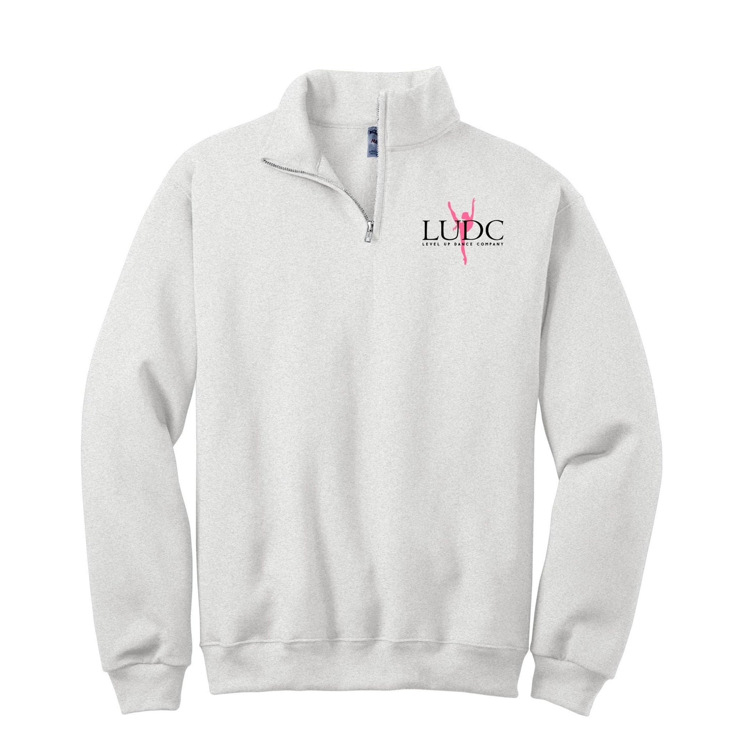 LUDC 1/4 Zip Cadet Collar Sweatshirt with -Embroidered- LUDC Dancer Logo