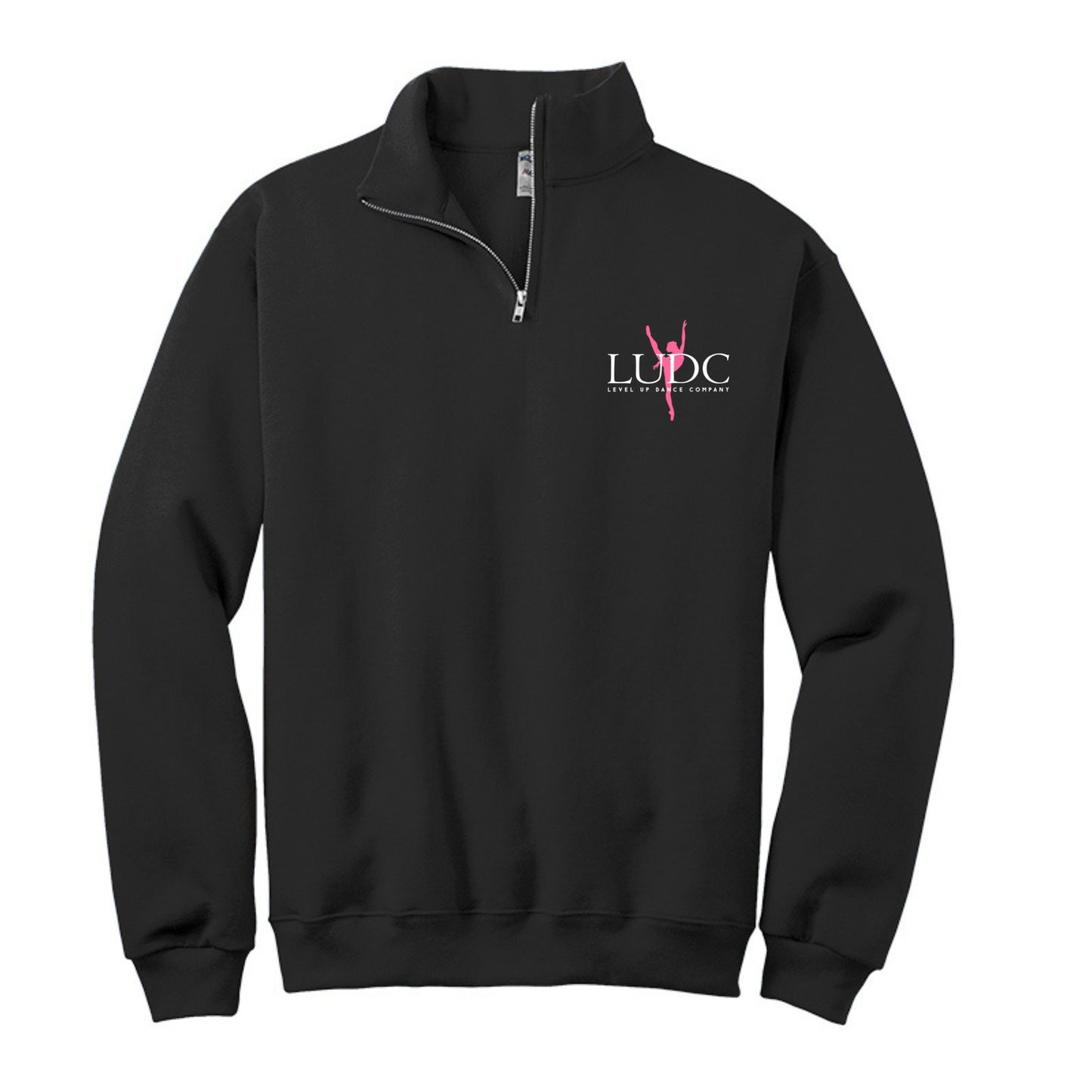 LUDC 1/4 Zip Cadet Collar Sweatshirt with -Embroidered- LUDC Dancer Logo