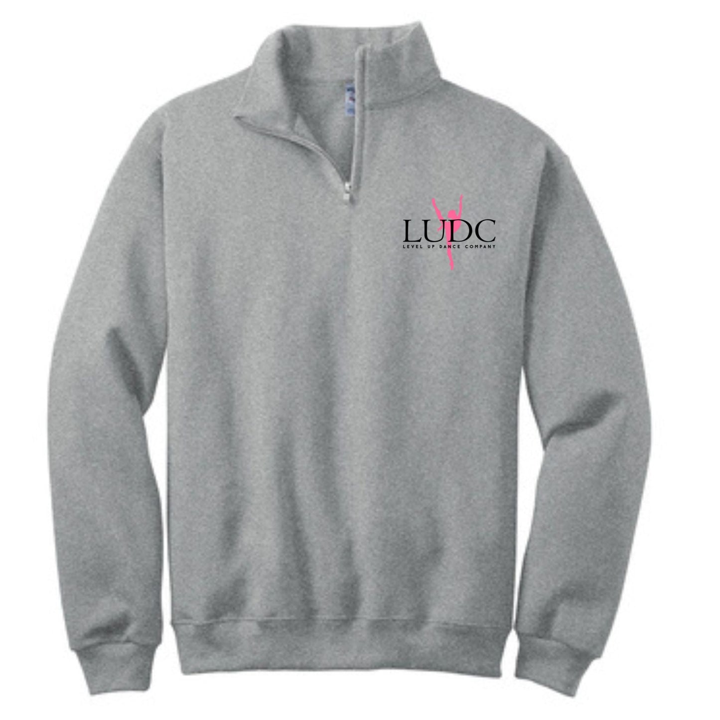 LUDC 1/4 Zip Cadet Collar Sweatshirt with -PRINTED- LUDC Dancer Logo