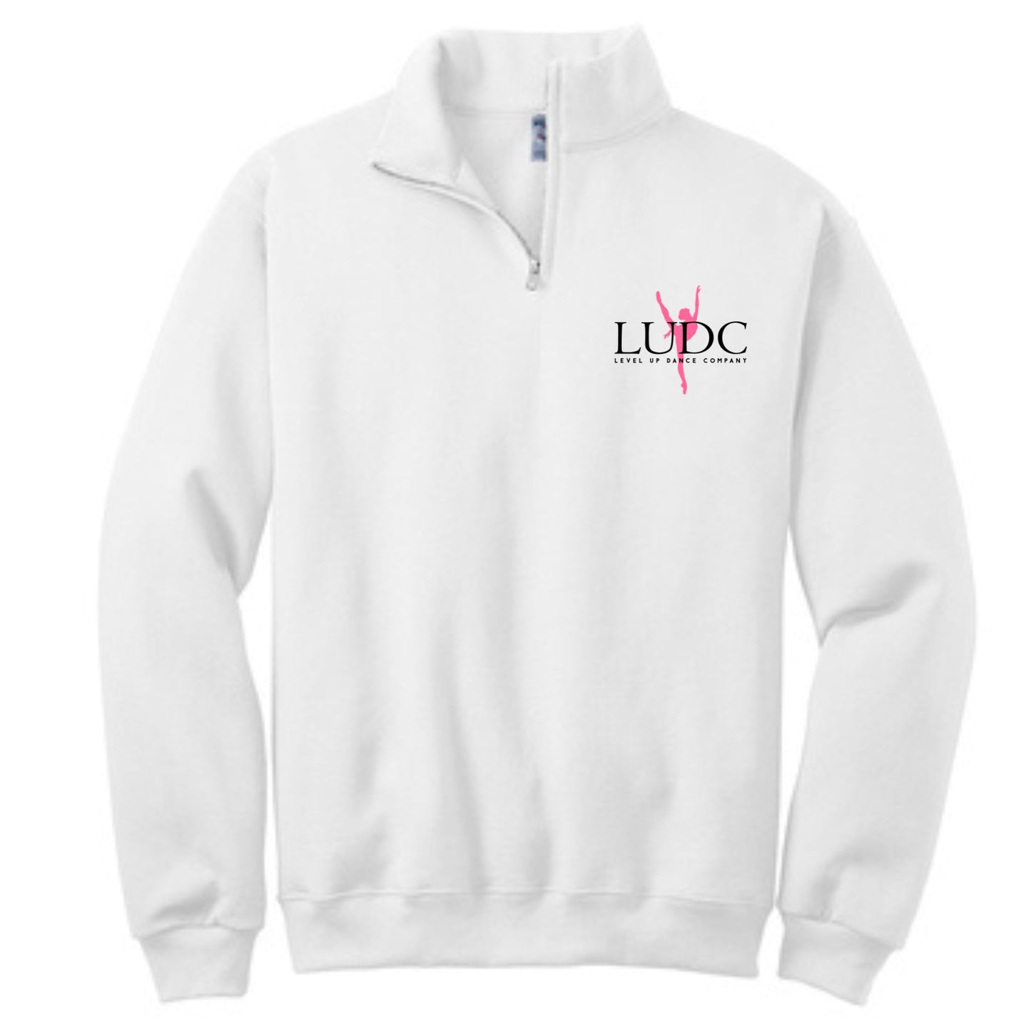 LUDC 1/4 Zip Cadet Collar Sweatshirt with -Embroidered- LUDC Dancer Logo