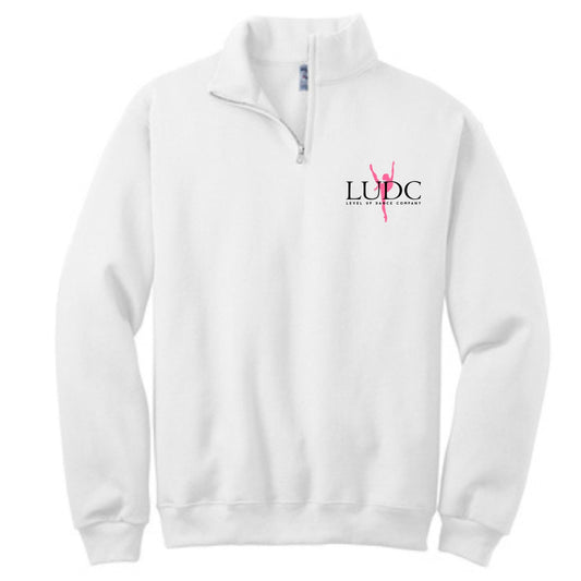 LUDC 1/4 Zip Cadet Collar Sweatshirt with -PRINTED- LUDC Dancer Logo